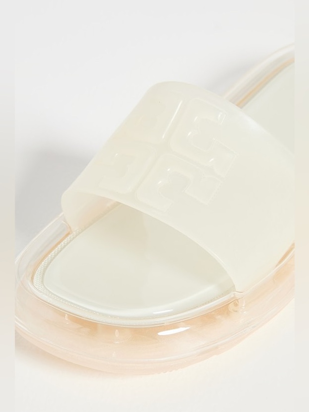 Tory Burch Cream Jelly Slide Sandals with box